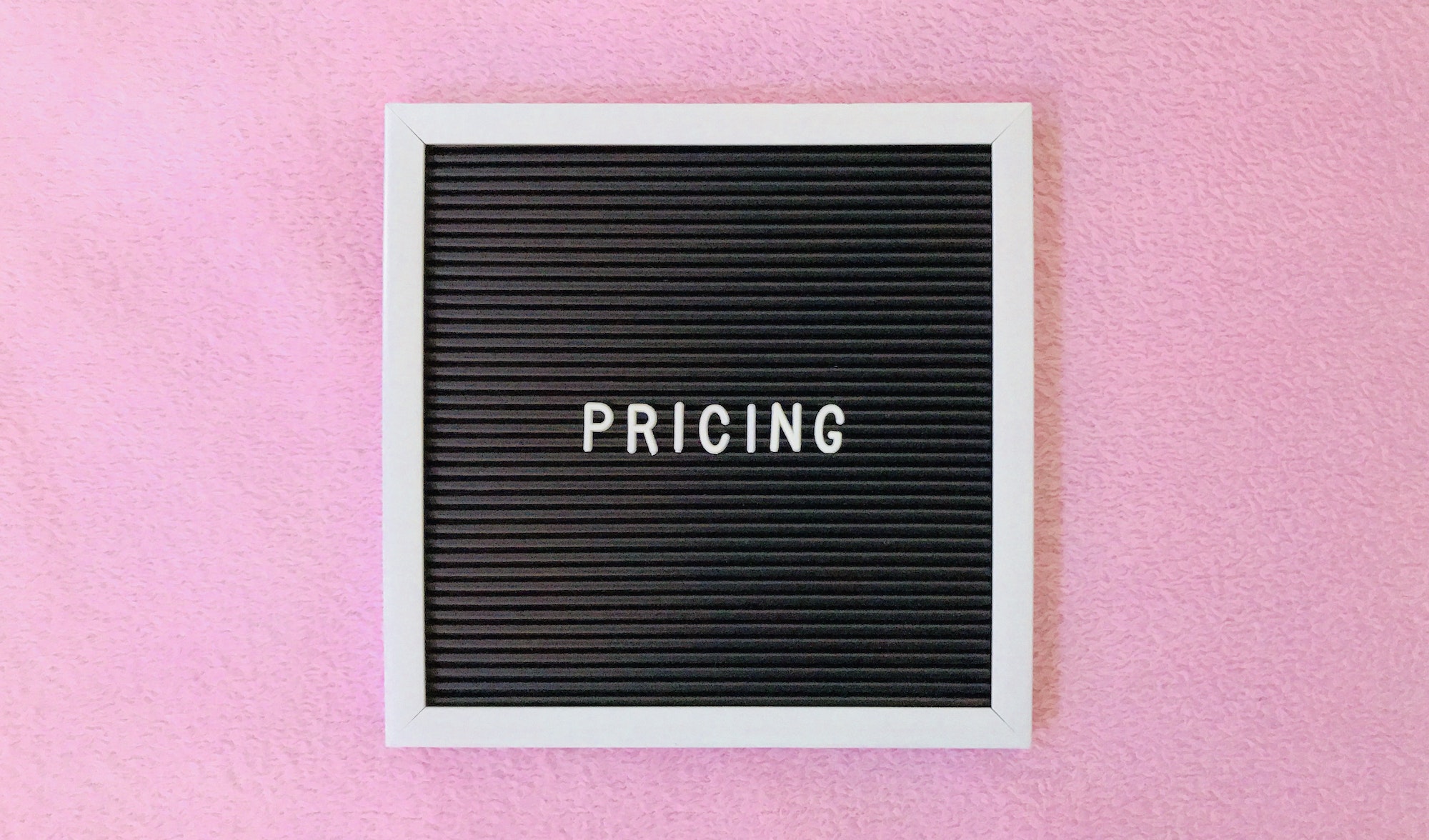 Pricing on pink background 109